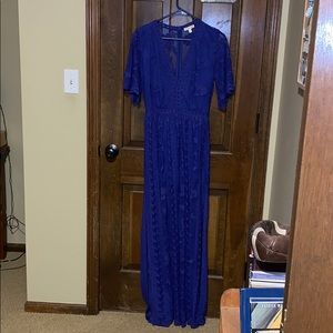 Long blue romper/dress